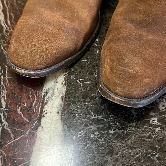 SAINT LAURENT Light Brown Suede Boots Ankle Strap Size 41 - Picture 7 of 10